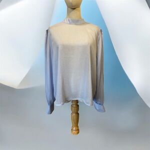 NWT Sweet Rain Light Blue Sheer Blouse